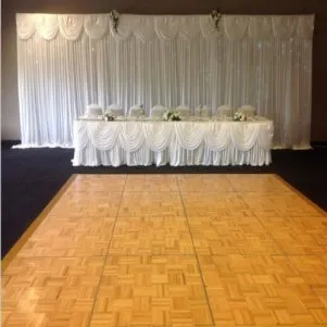 Silk Wedding Backdrop Curtain with swags (White 6m x 3m) 