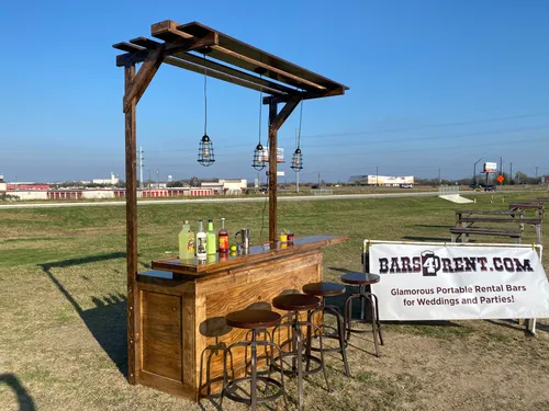 Dark Walnut Portable Bar “Let There Be Light”