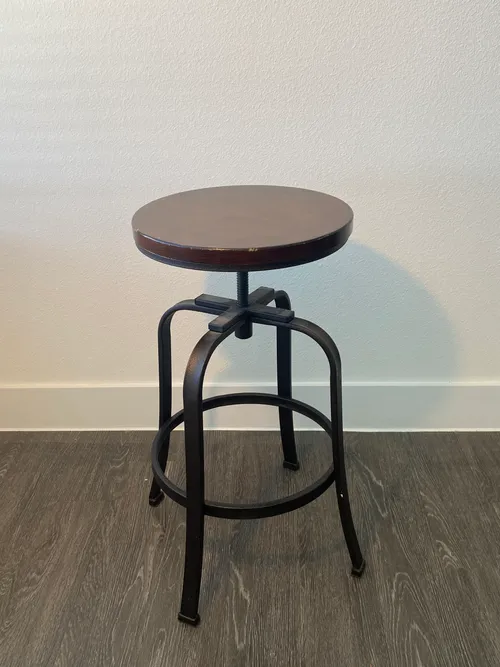 4 Dark Brown Adjustable Bar Stools 