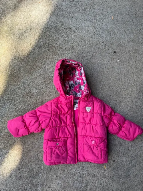 12 mo: Oshkosh, Pink floral lining, hot pink