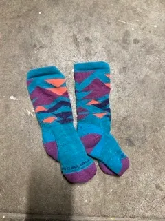XS: Smartwool (Blue with purple/orange geometric shapes)
