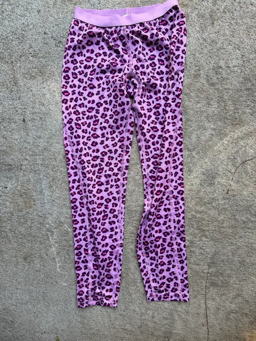 S: Lands End, Cheetah pink long underwear pants (Size 7/8)
