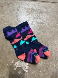 Kids XS: Smartwool (Black w/geometric shapes)