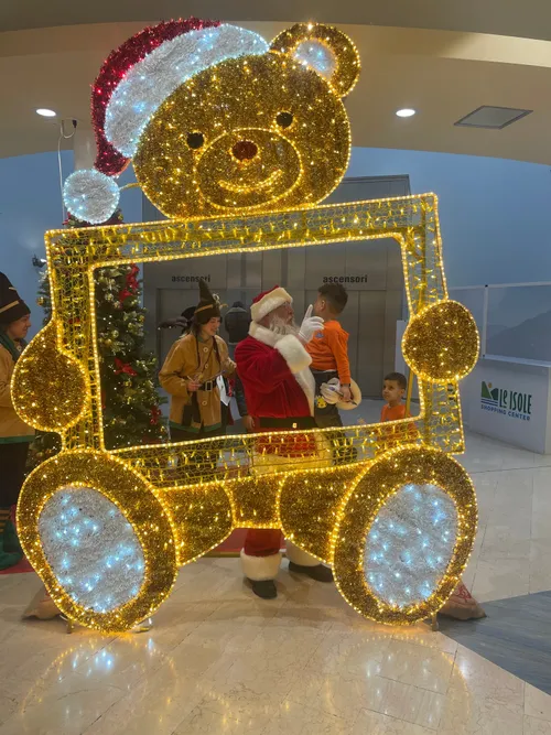 Postazione selfie natalizia con orsetto cm 330x247 cm