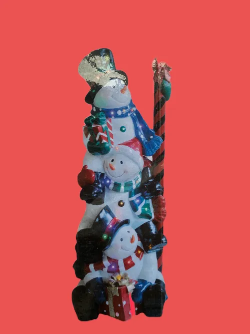 Pupazzi neve lampione 124cm