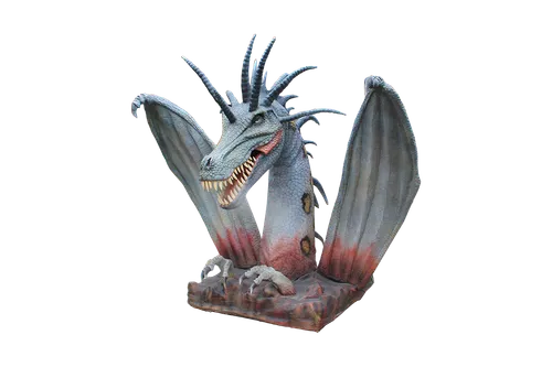 Grande Testa di Drago animatronico robotizzato h 2 mt