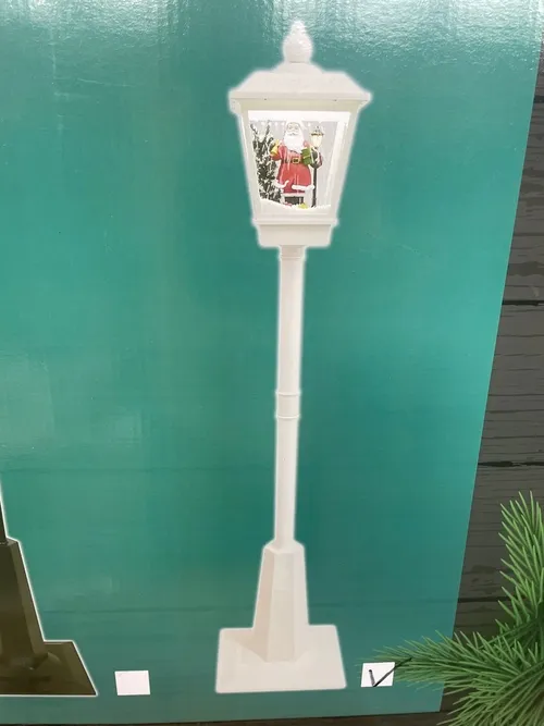 Lampione natalizio neve h180 bianco