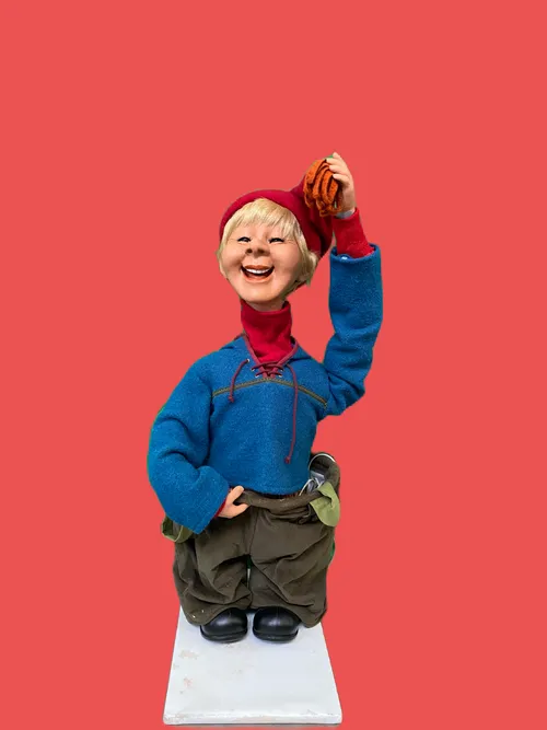 Noleggio Elfo animatronico blu e rosso H90