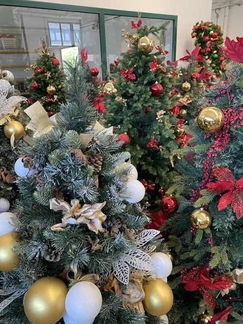 Noleggio Albero di Natale Luminoso oro rosso H180cm.