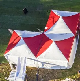 Noleggio pagoda 3x3 tetto bianco-rosso