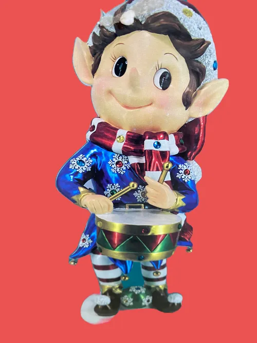 Elfo con tamburello h 99,5 cm