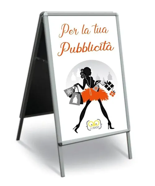 Cavalletto bifacciale in alluminio porta manifesti 100x70