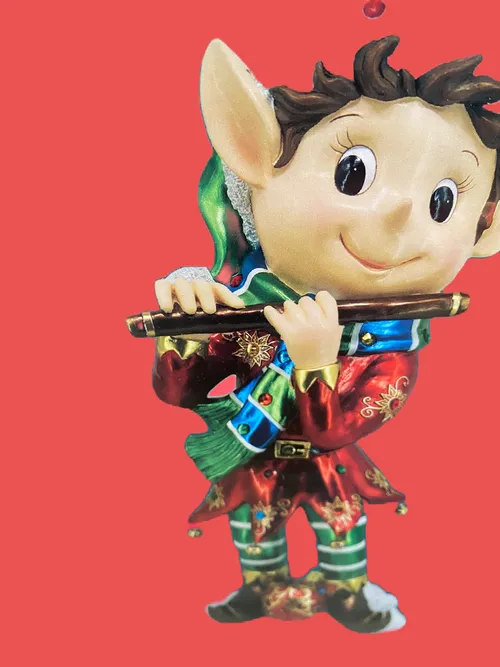 Elfo con flauto h 89 cm