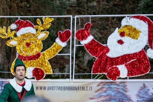 Grande Babbo Natale luminoso 2D per esterni/interni cm. 200x180