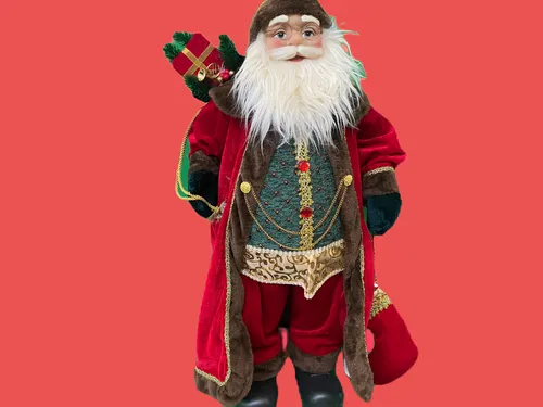 Babbo Natale in velluto h80 cm