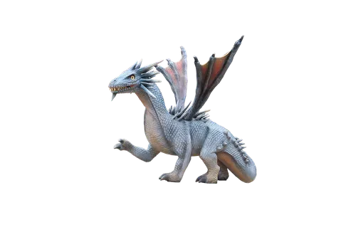 Drago animatronico grigio con ali 2,5 mt