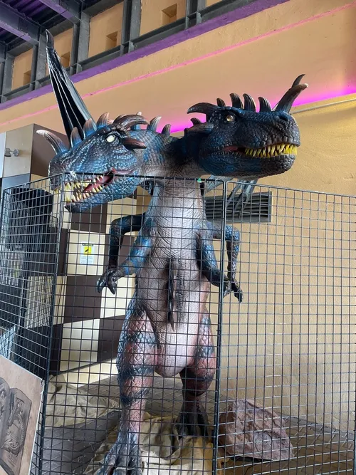 Drago gigante 2 testi 4 mt animatronico