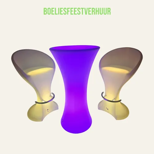 Led meubel statafel set met twee barkrukken