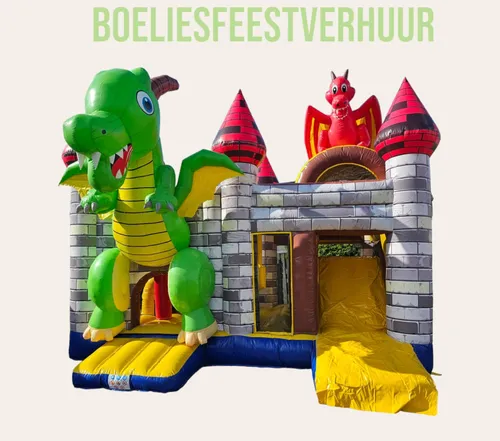 Springkussen multifun Kasteel met draken
