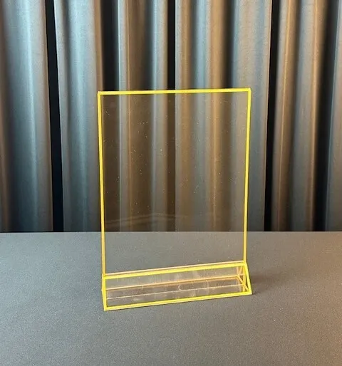 Gold Rimmed Acrylic Sign Holder