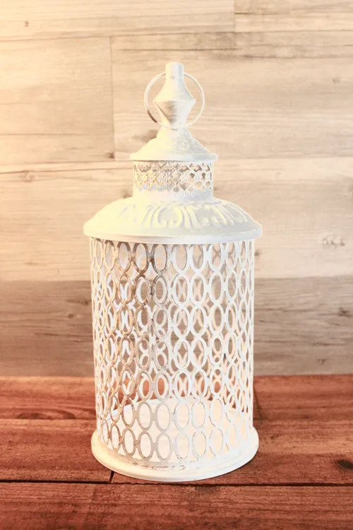 Medium White Metal Lantern