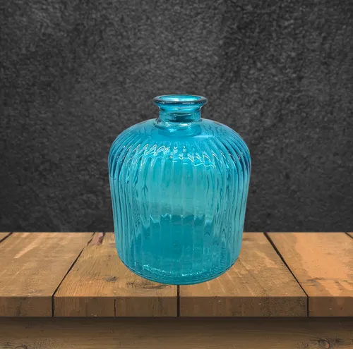 Turquoise Glass Bud Vase