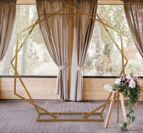 7' Gold Double Heptagon Arch