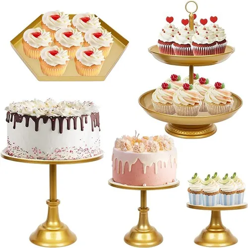 Set of Gold Cake/Dessert Stand Set