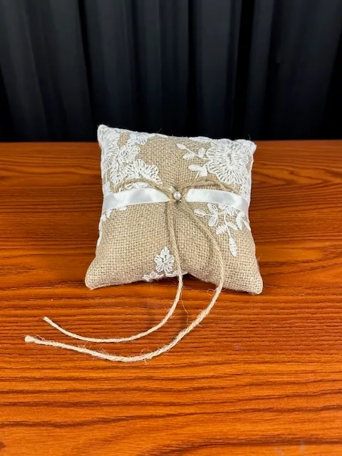 Burlap Ring Bearer Pillow
