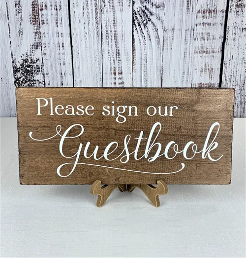 Wood Guestbook Sign w/ Easel