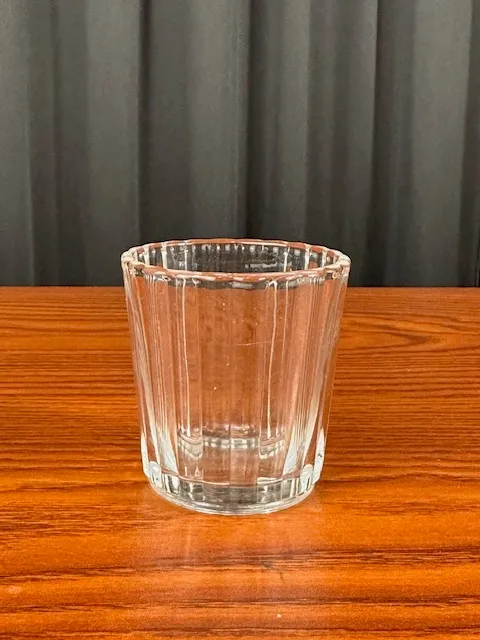 Small Glass Ribbed Votive 