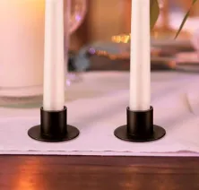 Short Black Taper Candle Holder
