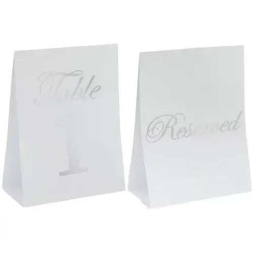 Silver Foil Table Number Card