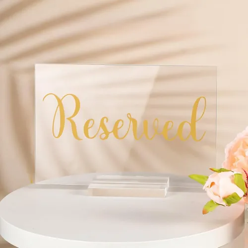 Acrylic with Gold Table Reserved Sign
