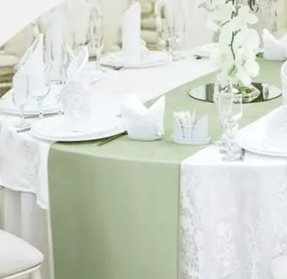 Sage Green Satin Table Runner