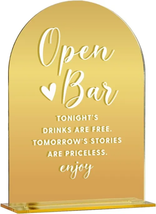 Gold Open Bar Sign