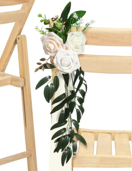 Rose & Eucalyptus Rose Ceremony Aisle Decor with Sash