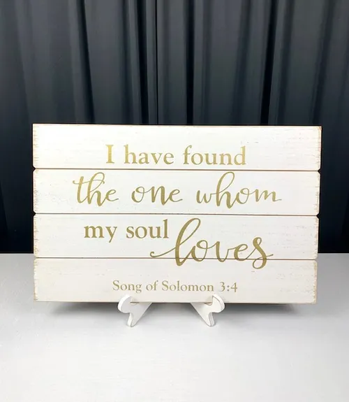 Wood Solomon 3:4 Hanging Sign w/ Easel