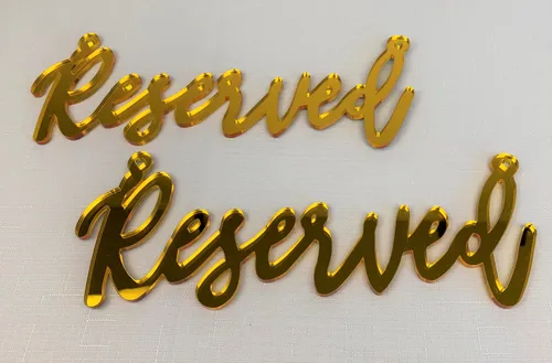 Gold Acrylic Hanging Reserved Sign