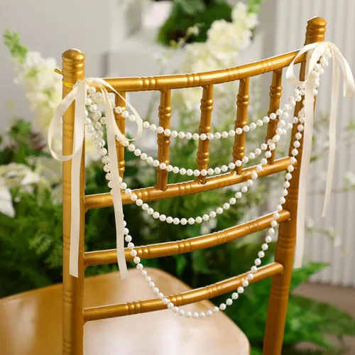 Pearl Beaded Garland Chair Sash 