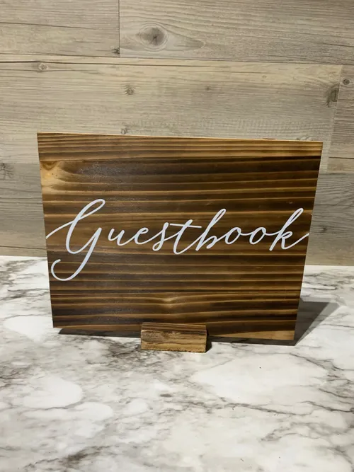 Wood Guestbook Sign w/ Stand