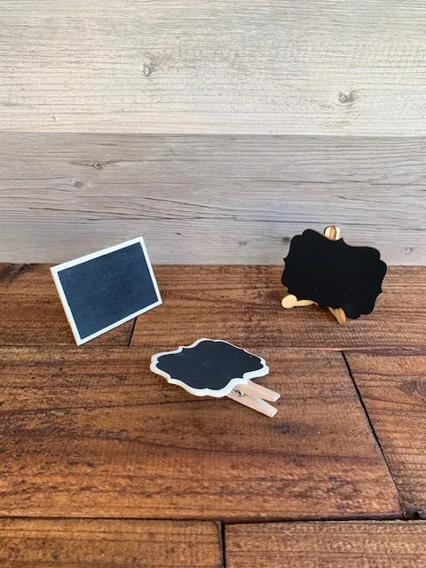 Set of Small Chalkboard Signs & Clips