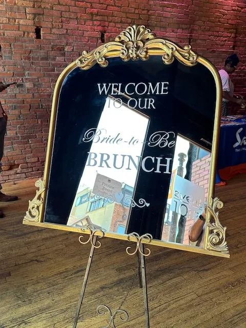 Customizable Gold Framed Welcome Sign & Easel