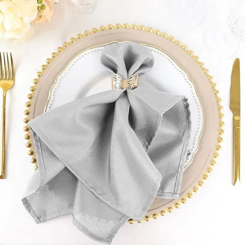 Gray/Silver Polyester Napkin 