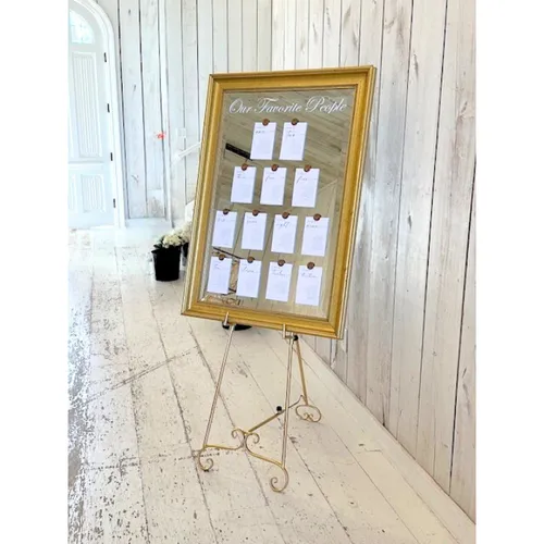 Gold Framed Mirror Seating Chart w/ Easel