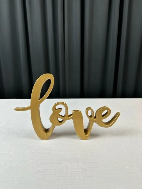 Gold Love Cutout Table Sign 