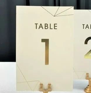Geometric Gold Foil Table Card Number