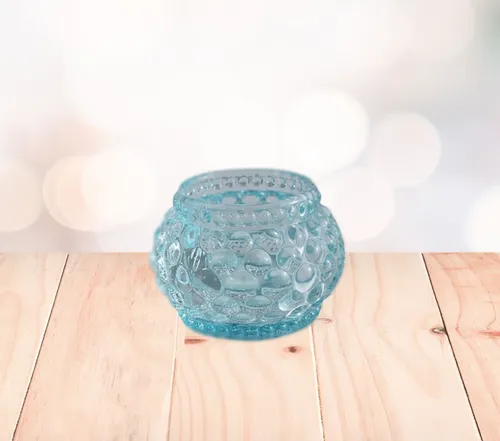 Light Blue Glass Votive
