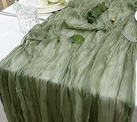 Sage Cheesecloth Table Runner