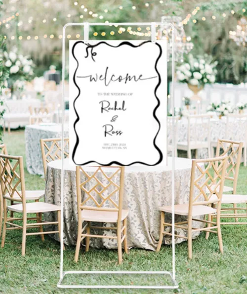 White Welcome Sign Stand